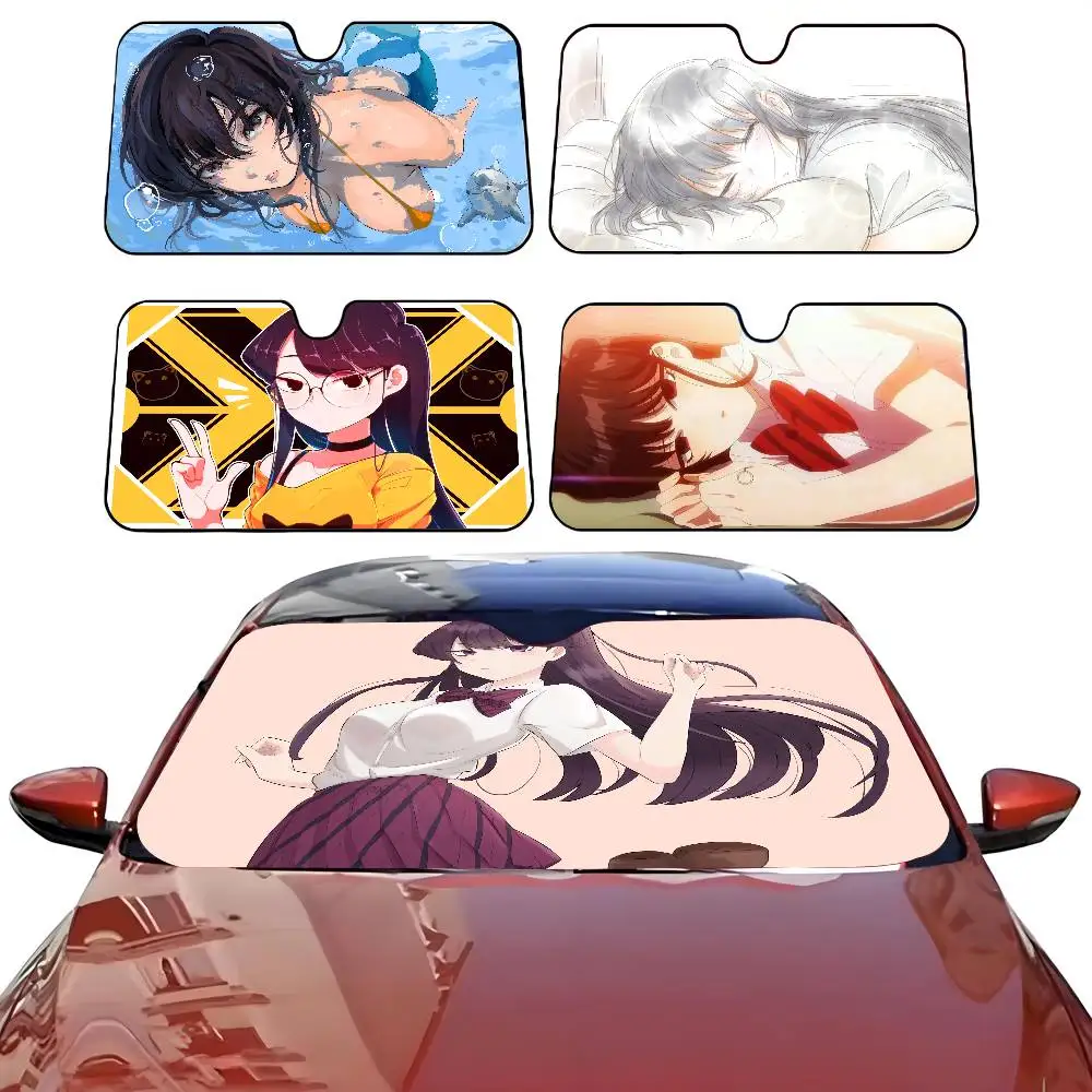 

ANlME K-Komi-san wa Comyushou desu Car SunShade Parasol Car Windshield Sun Shade UV Protection and Interior Cooler