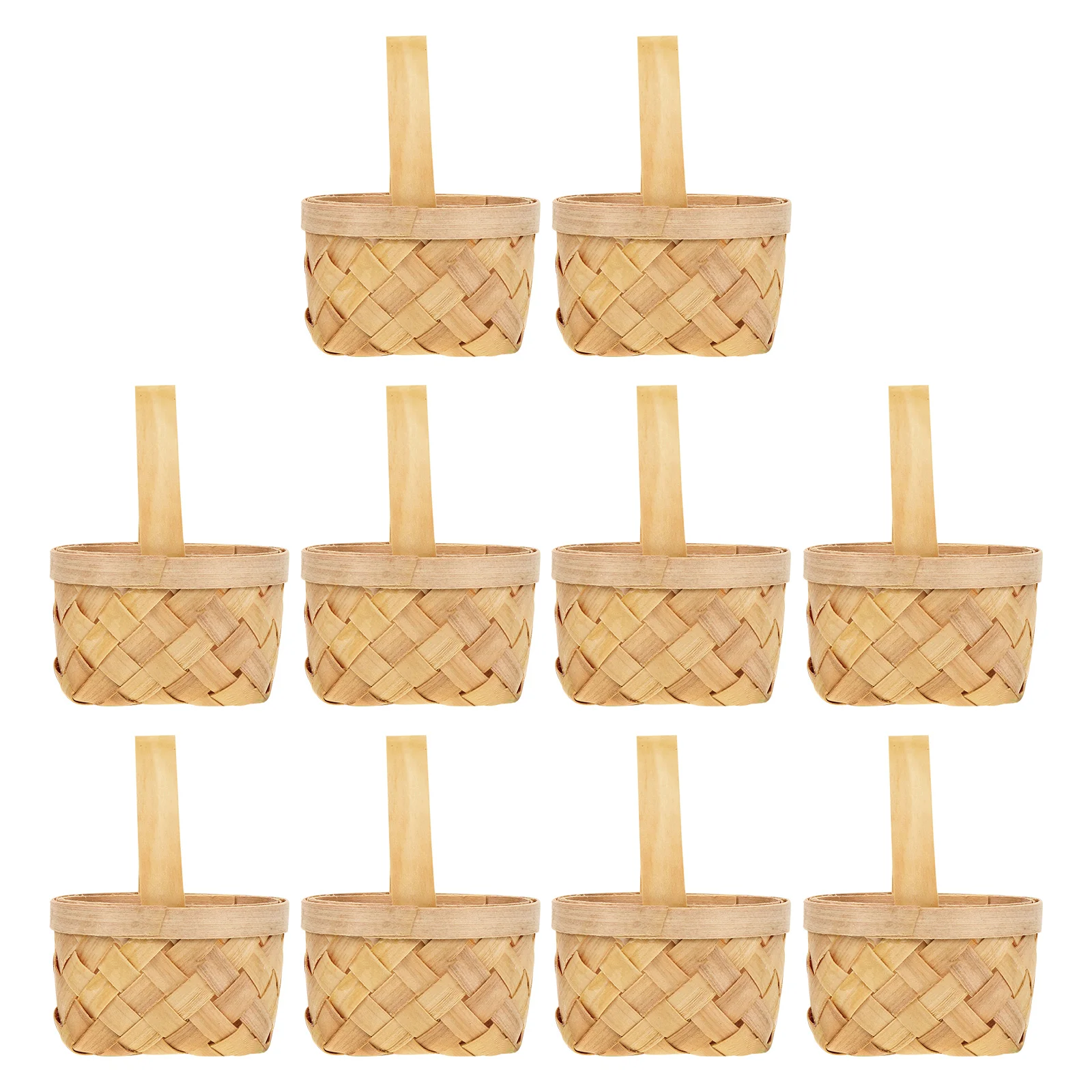 

10Pcs Portable Wooden Baskets Elegant Tiny Gift Storage Boxes for Chocolates Candies Wedding Banquet Party Use