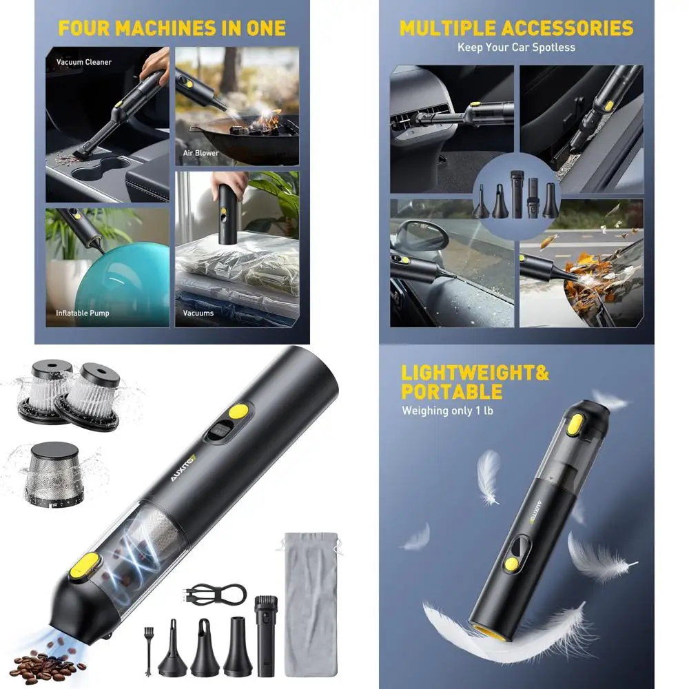 

Portable 14000Pa Suction Handheld Vacuum Cleaner, 2-in-1 Blow & Suction, Compact for Car, Home, Pet, and Office, Great Gift for