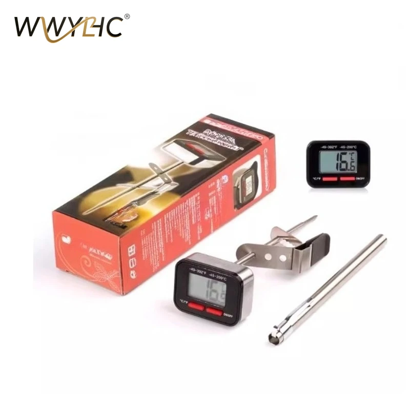 Applicable To HK0442 Thermometer Manual Brewed Milk Coffee Latte Cup Hand Brewed Pot Pen Type Clipper Pointer Digital Display