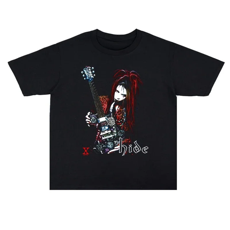 2025 verano Metal Rock X Japón Matsumoto Hideto Hide impreso hombres y mujeres camiseta calidad manga corta hombres camiseta