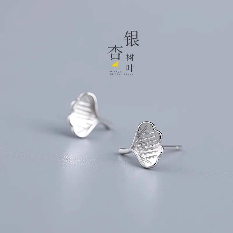 Summer Chic Boho New Ginkgo Leaf Stud Earrings for Women Girls Trend Ear Accessories Jewerly Pendientes Brincos