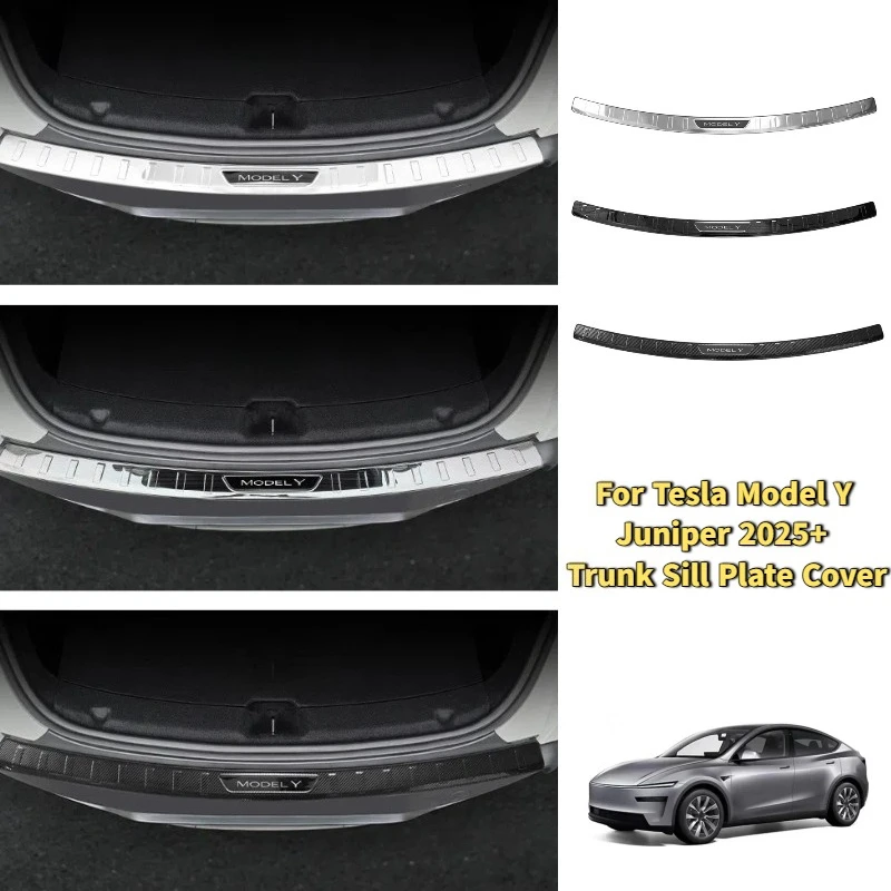 

Внешняя задняя крышка багажника для Tesla Model Y Juniper 2025 Up, автомобильные аксессуары, накладка на порог багажника, защитная крышка багажника