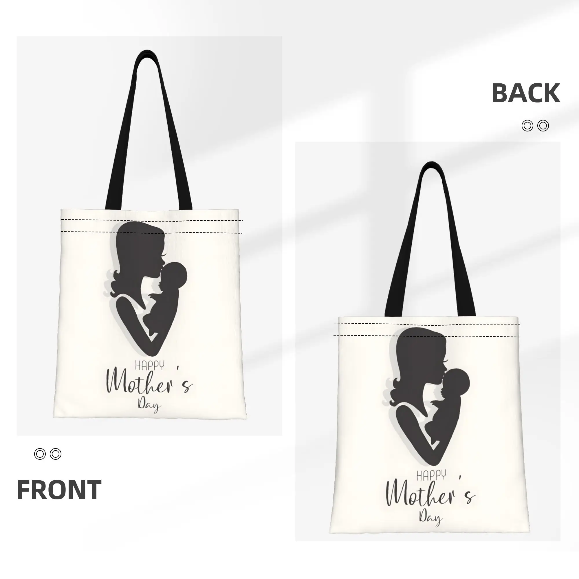 1PC A Loving Hug Mother's Day Gift Canvas Tote Bag Perfect for Shopping & Personal Use Great Gift