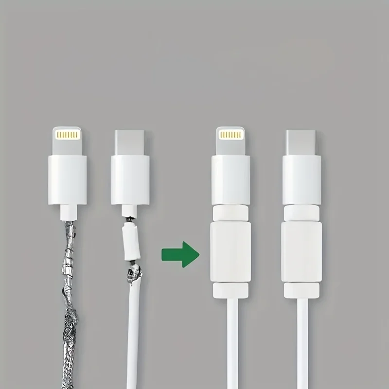 8-Pack Silicone PVC Cable Protectors - Charging Wire Guards for Phone, USB, Non-Electronic Accessory ,  Flexib