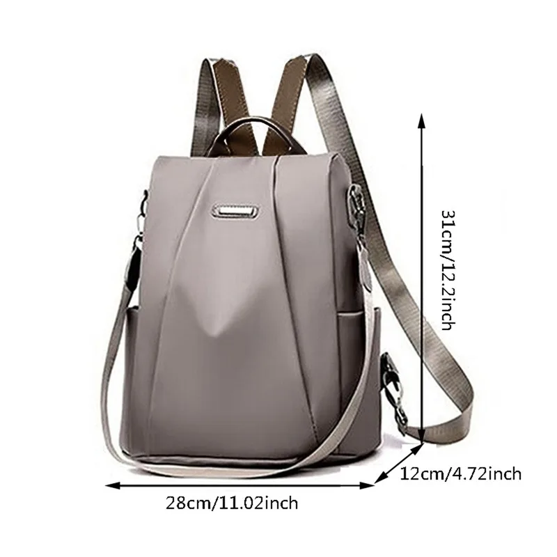 New Women\'s Multifunction Backpack Casual Nylon Solid Color School Bag For Girls Fashion Detachable Strap Travel Shoulder Bag