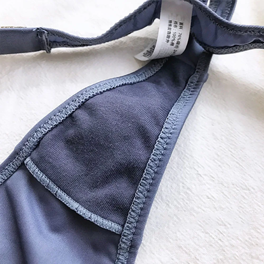 Sexy trojúhelníkové fitness sportovní s písmenem nízký pas kalhotky sexy T-back G-string dámské kalhotky s kamínky tanga - náhled 5