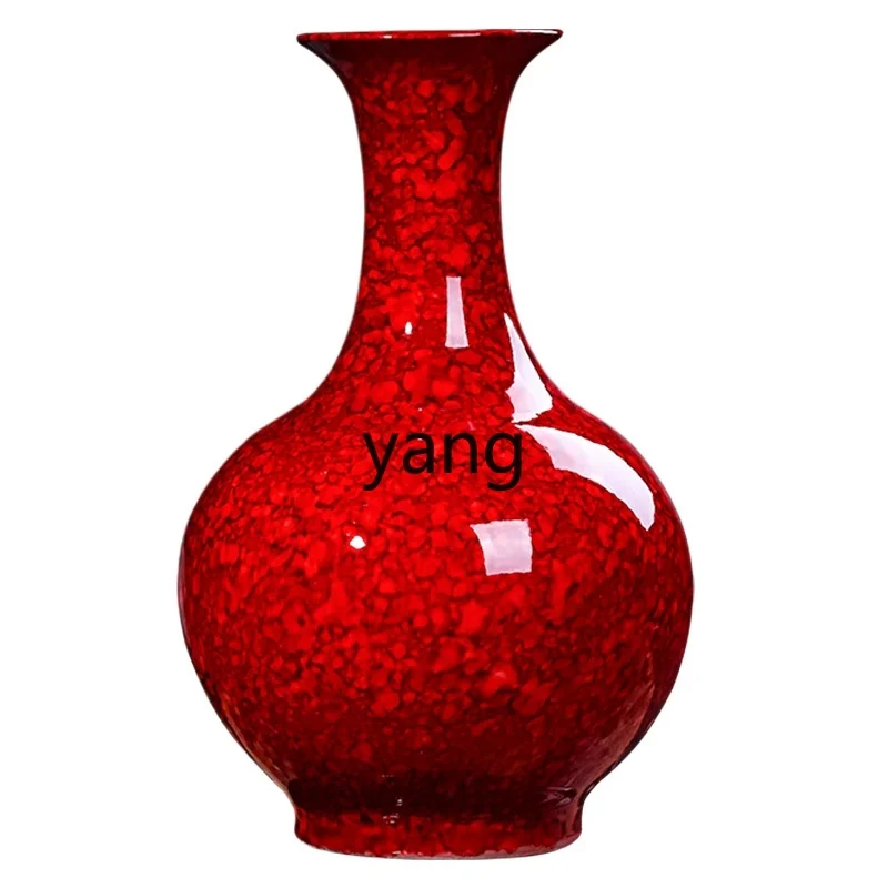 

LXL Jingdezhen Ceramic Vase Decoration Chinese Red Flower Arrangement Porcelain Decoration Gift