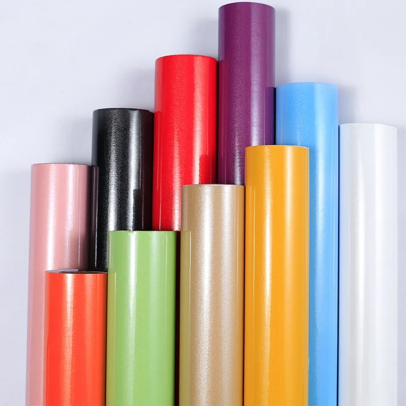 40cm perlmutt farbene Back farbe Film selbst klebende PVC-Aufkleber Schrank Kleider schrank Möbel Renovierung Tapete Küche öl beständig