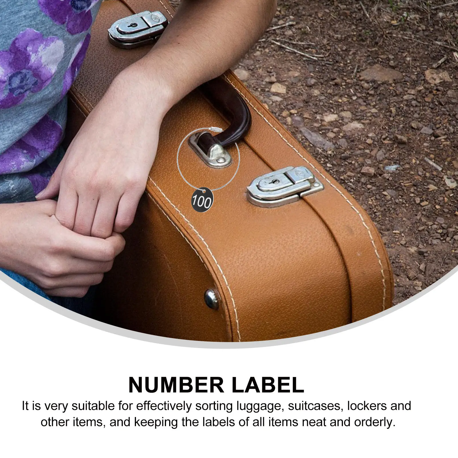 

100Pcs Clear Numbered Plastic Tags Round Shape Pre-Punched Holes for Keychain Luggage Id Desk Marking Bars Clubs Hotels Valves