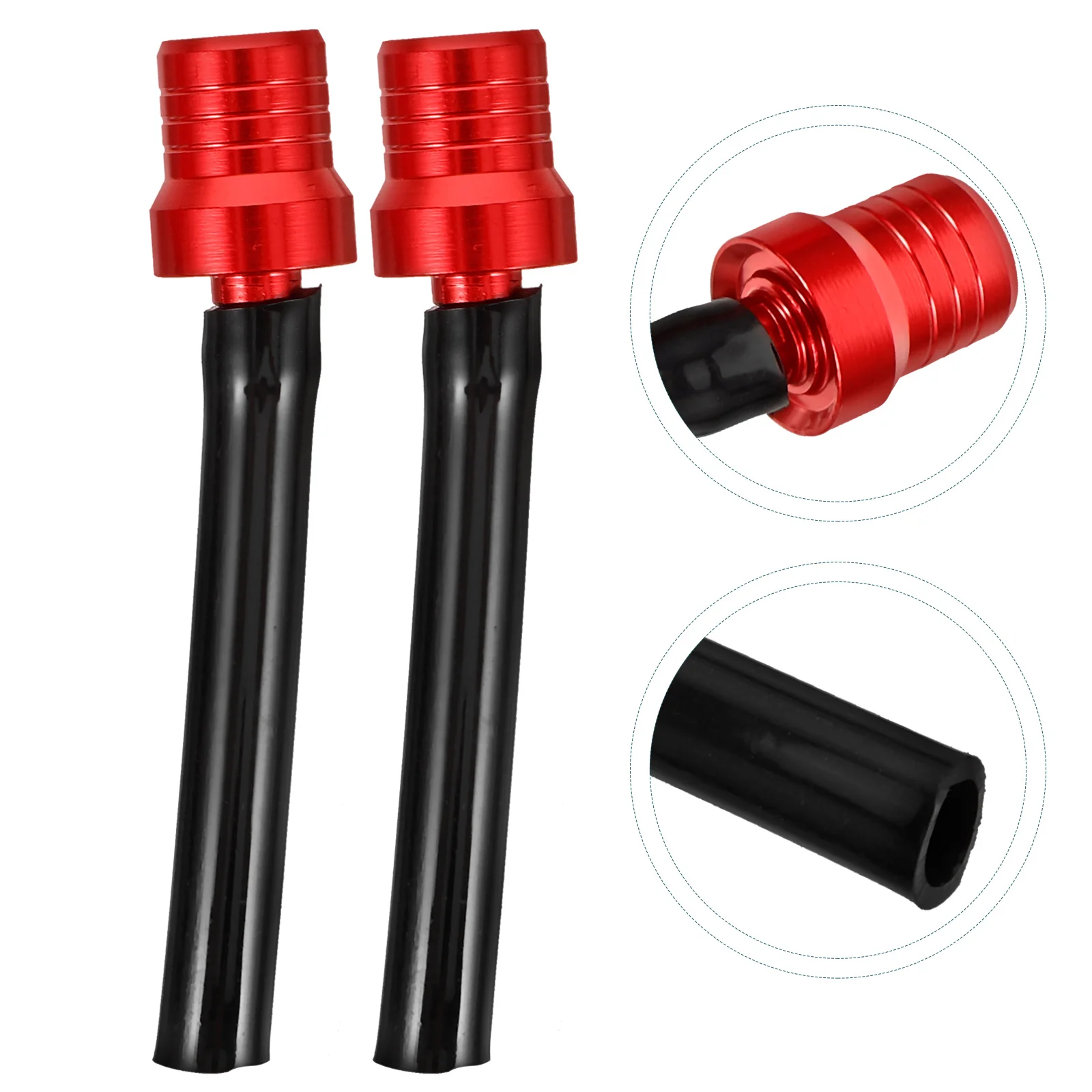 

2pcs Motorcycle Fuel Tank Cap Air Vent Breather Valve Hose Aluminum Alloy Rubber For Atv Off-Road Motorcycles Fuel Vent System