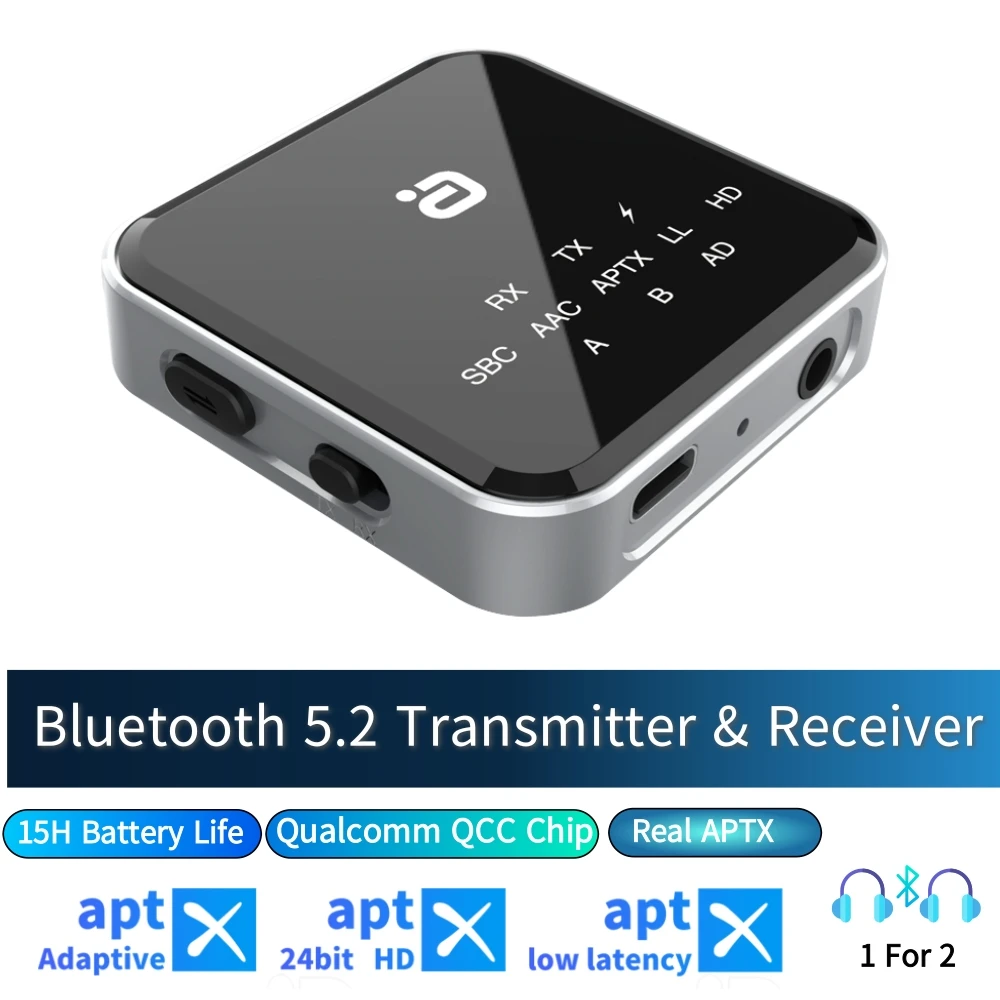 Nadajnik-odbiornik audio HIFI Bluetooth 5.2 2 w 1 aptX Adaptive /HD/LL 3.5mm AUX RCA USB Dongle Bezprzewodowe połączenie do samochodu TV PC