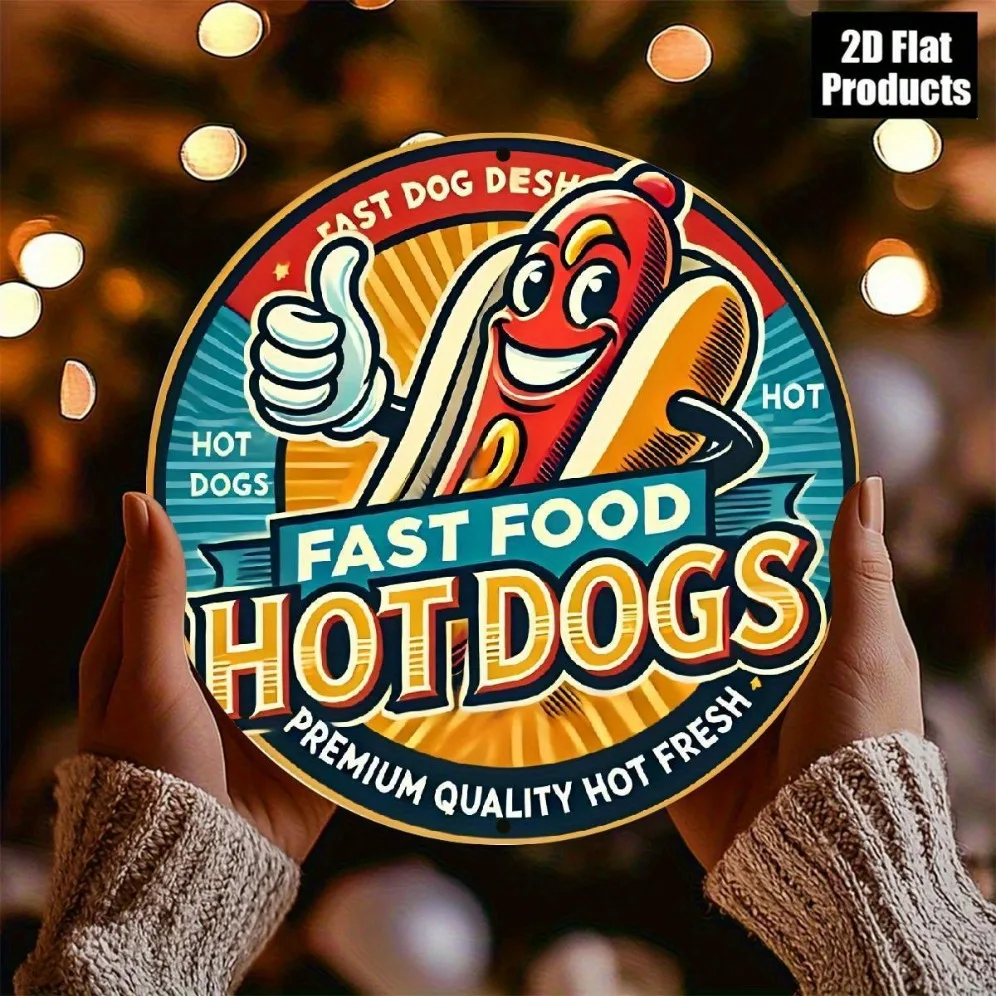 

Retro Hot Dog Fast Food Themed Wall Art ， Vibrant Colors, Easy to Hang, Perfect for Cafes, Restaurants, Home Decor