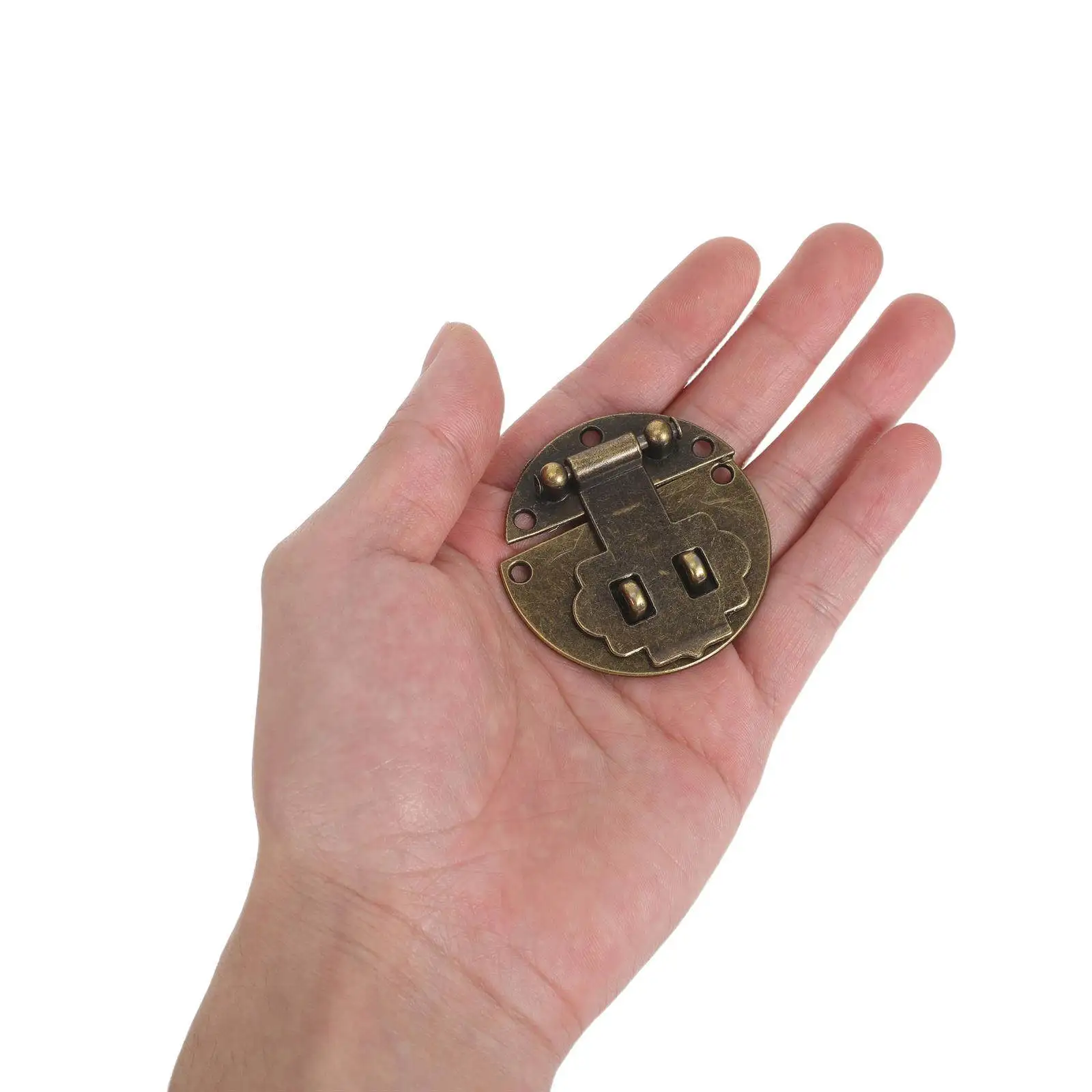 1Set Chinese Lock Vintage Latch Hasp Wood Box Padlock Jewelry Decorative Retro Chest Latch Flower Bird 40Mm