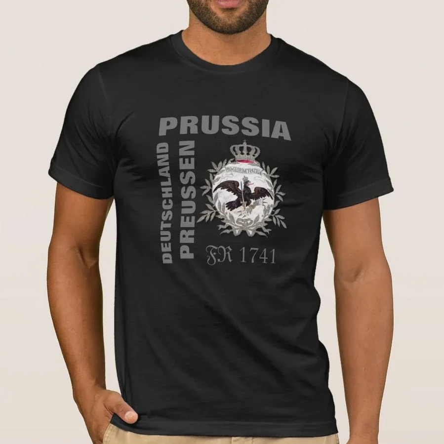 

Fashion Design Germany-Prussia 1741 Black Eagle Badge T-Shirt. Summer Cotton Short Sleeve O-Neck Mens T Shirt New S-3XL