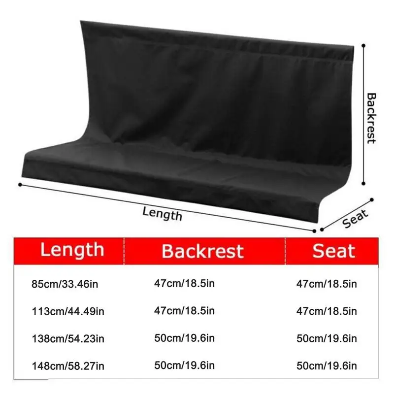 Waterproof Swing Covers for Outdoor Patio Swing Chair,Porch Bench Sling Chair Replacement Fabric Swing Cushion Black