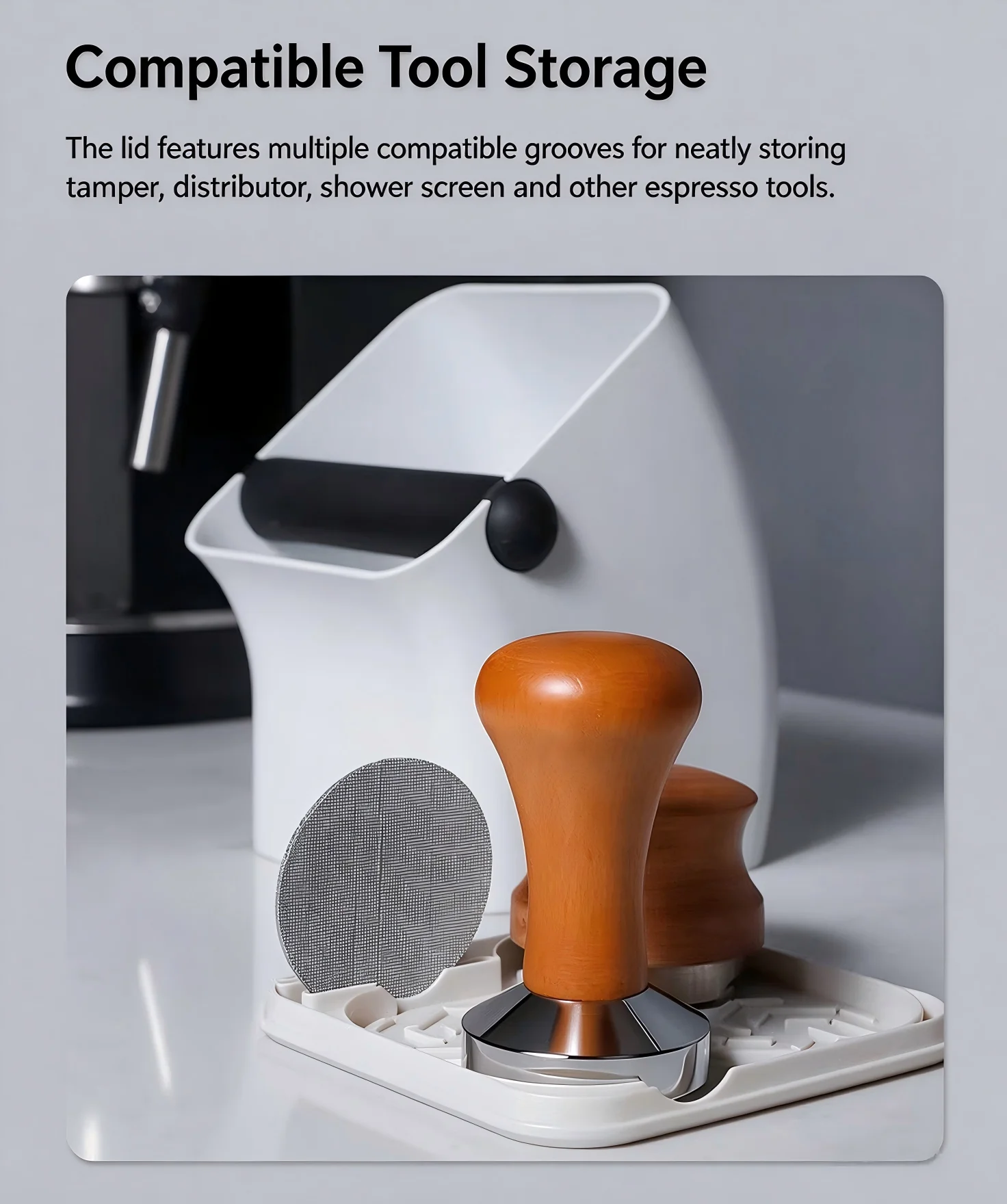 Caja para desagotar el café con tapa, cubo para recoger los posos de espresso, varilla desmontable para desagotar, accesorios para cafetería casera.