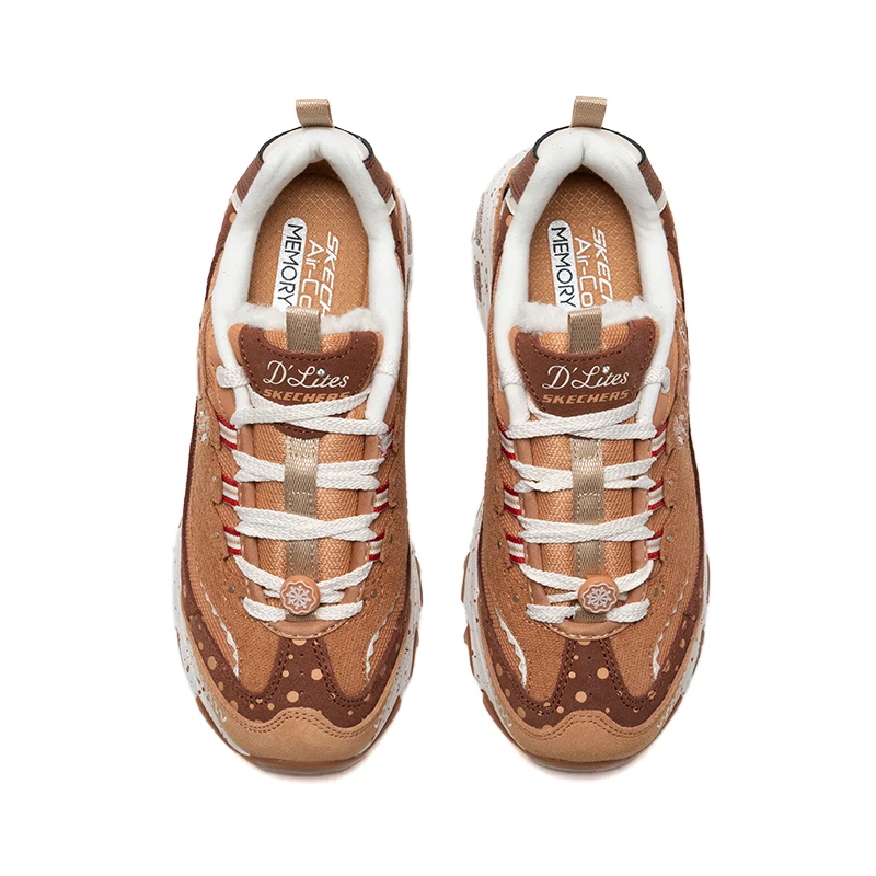 รองเท้าผู้หญิงสเกเชอร์รองเท้าหมีขนมปังขิงคริสต์มาสรองเท้าหิมะเรโทร แลม วูล แพนด้ารองเท้ารองเท้าผ้าใบหนา 149257-Tnbr