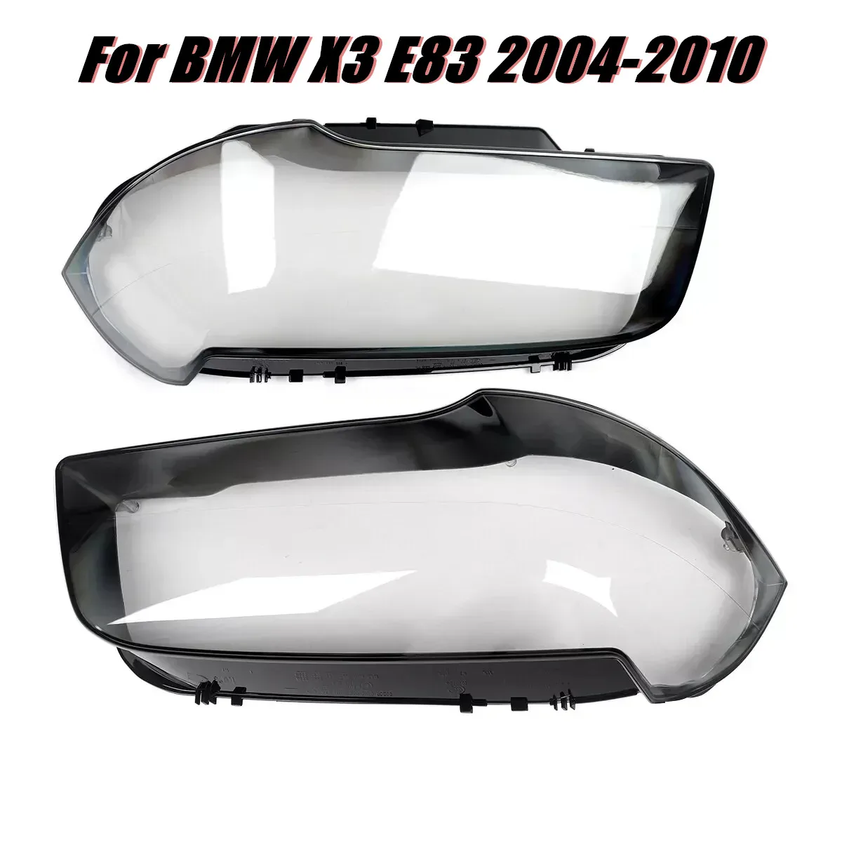 

2x Front Left Right Car Headlight Lens Cover UV Coated PC Waterproof Replacement Lampshade Transparent Car Light Shell Dustproof