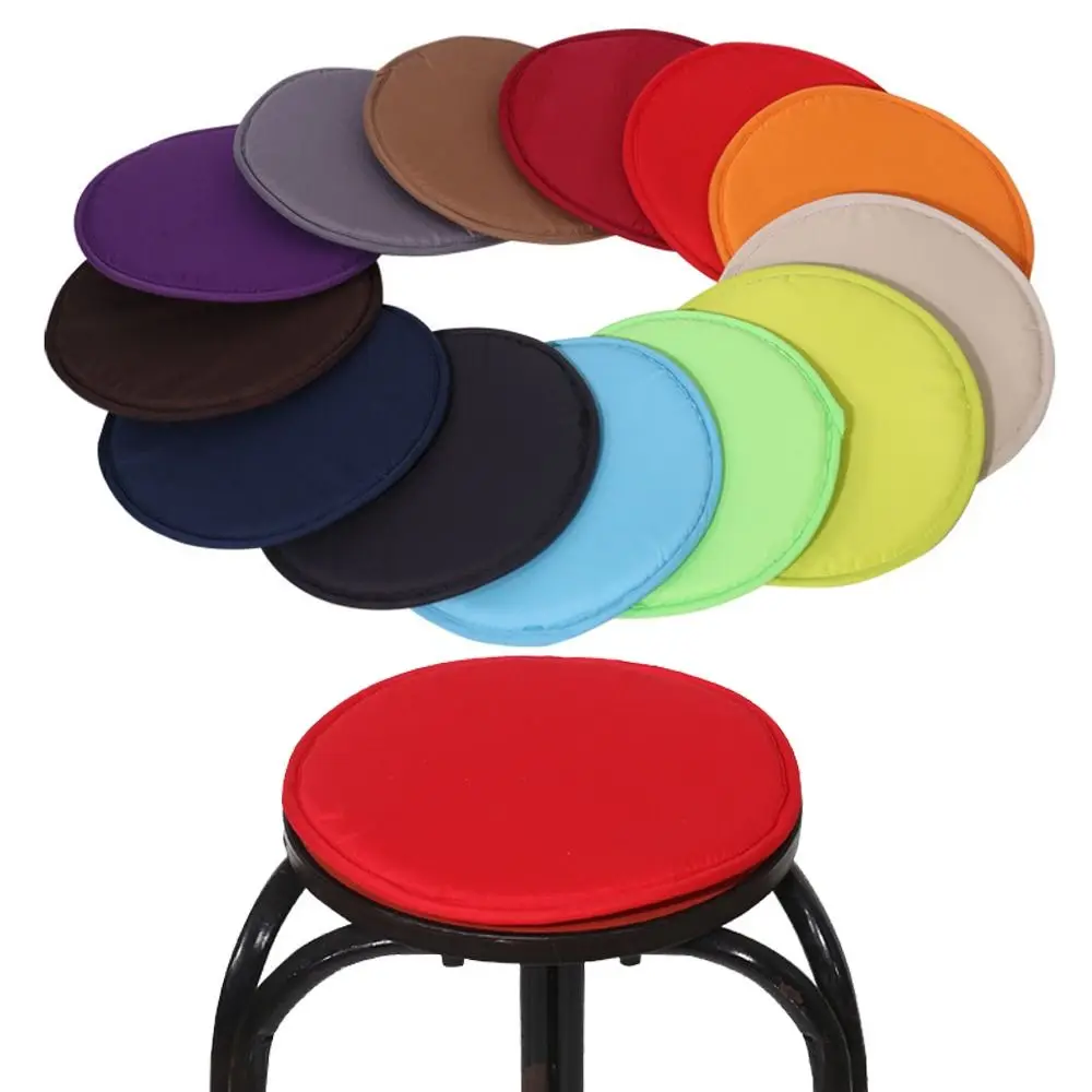 Soft 30cm Round Chair Pad Sponge Washable Circular Stool Cushion Solid Color Seat Pad For Home Office