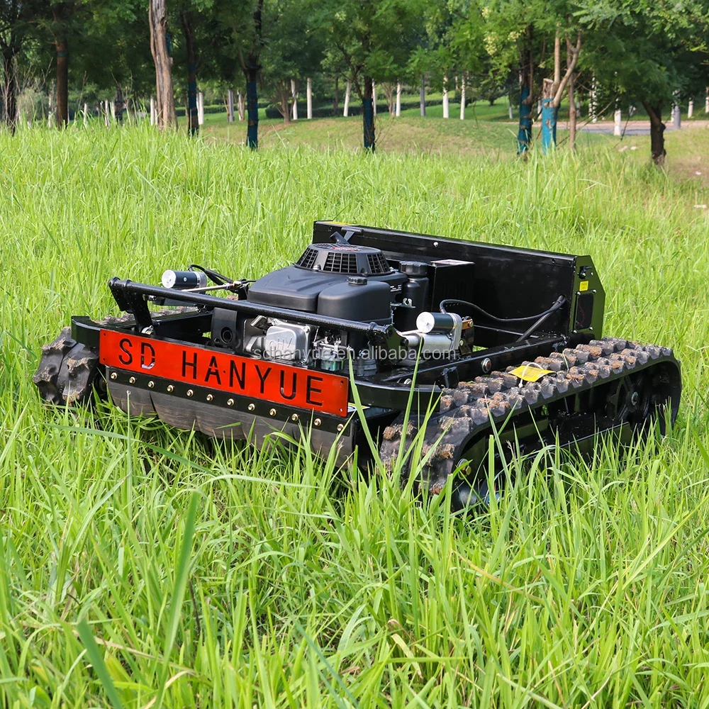 Hanyue 600mm Crawler Robot Gasoline Self Propelled Grass Cutter Garden Remote Control Lawn Mower For Sale