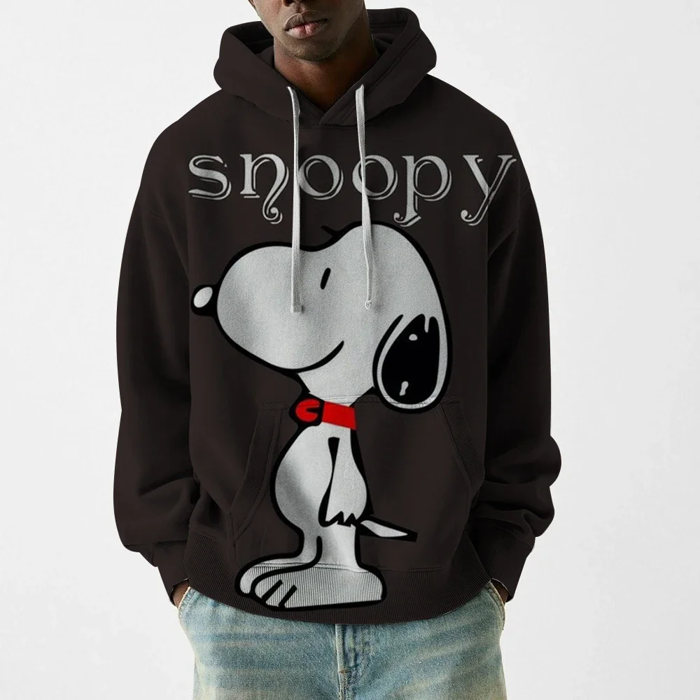 سنوبي طباعة رجل قمصان سويت شيرت بقلنسوة كل موسم اليومية عارضة الرياضة هودي معاطف المنزل في الهواء الطلق الراحة الصالة الرياضية اللياقة البدنية هوديس الأزياء #1