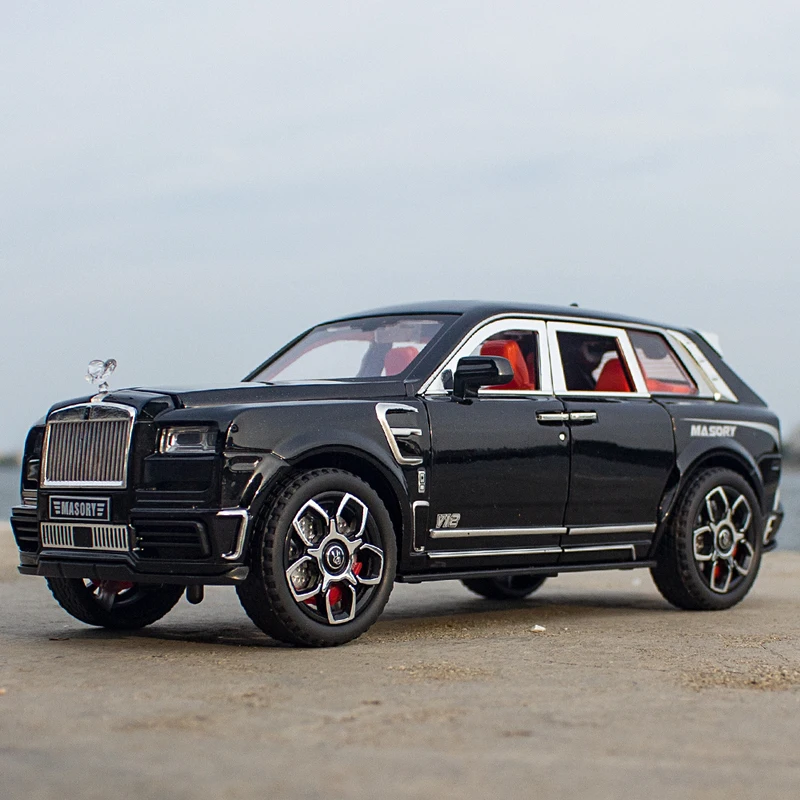 

1:24 модель автомобиля Rolls Royce Cullinan Masory SUV из сплава, роскошная модель автомобиля, металлическая Игрушечная модель автомобиля, имитация звука светильник, подарок для детей