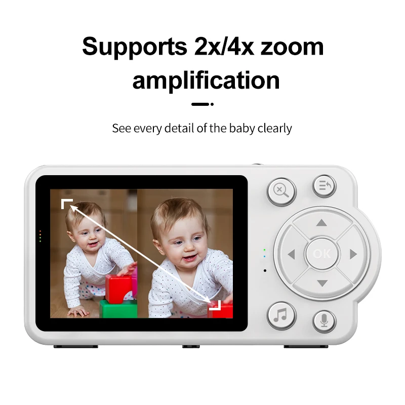 Indoor Safety Protection Baby High Resolution Smart Electronic Monitor Camera Video Voice Intercom 2.8‘’ Colour Screen 2.4G WiFi