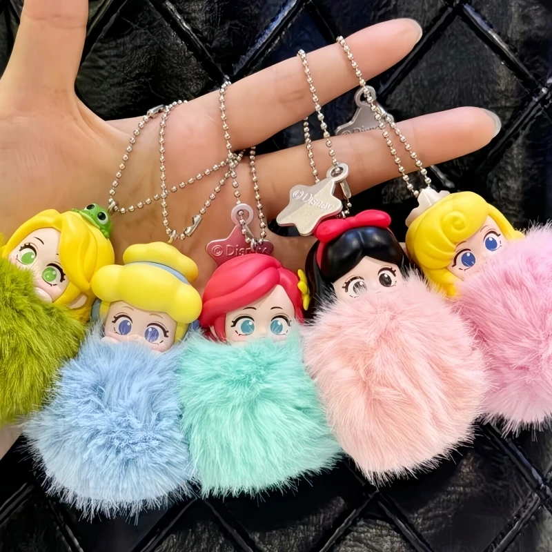 

New Genuine Disney Princess And Villain Dreamy Velvet Ball Blind Box Pendant Girl Trendy Play Gift Ornament Cute Customized