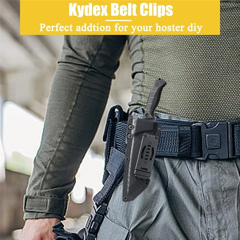 ABRB-Fodero per coltello con clip da cintura, clip in pelle metallica, sostituzione clip per coltello, clip da cintura universale, accessori per la creazione di pelle