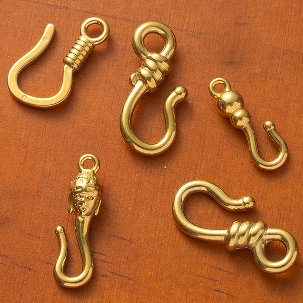 5pcs  Stainless Steel S Hook Ring Toggle Clasps End Clasps Gold Jewelry Connector for DIY Bracelet Necklace Making view 5