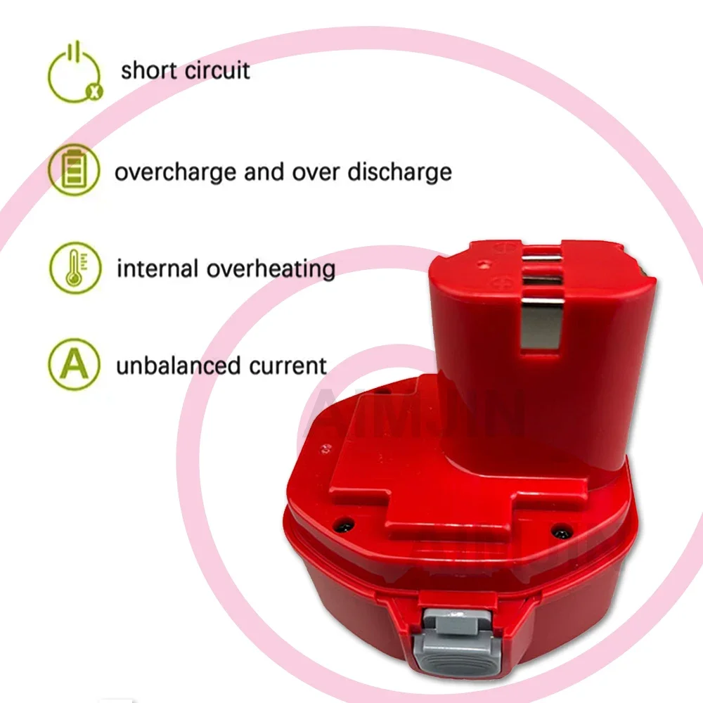 14.4V 4.8Ah NI-MH Replacement Battery For Makita PA14 1422 1433 1420 192600-1 6281D 6280D 6337D Rechargeable Battery