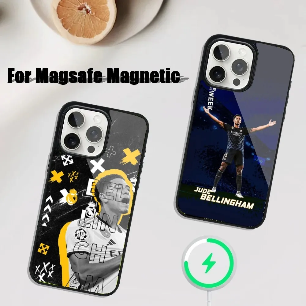 

Football 5 Phone Case For iPhone 16,15,14,13,12,11,Plus,Pro,Max Mini J-JudeS B-BellinghaS Magsafe Magnetic Wireless Charging