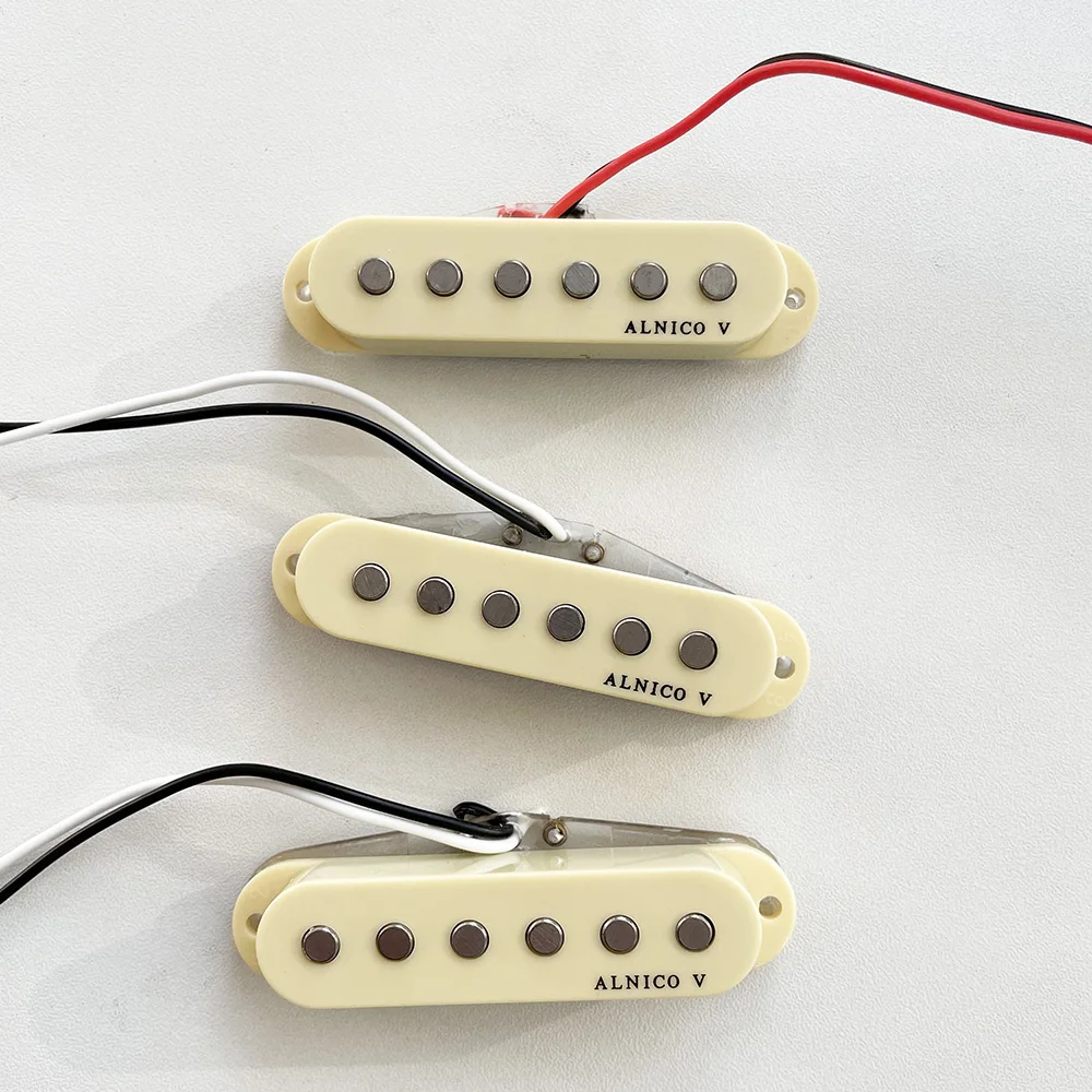 

3 шт. Alnico V гитарный звукосниматель с одной катушкой, хамбакер, набор шейных средних мостов для ST, запчасти для электрогитары, аксессуары