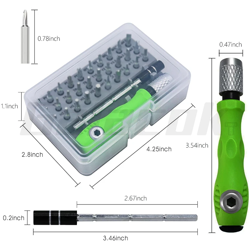 Jeu de tournevis multifonctionnels 32 en 1, Mini petit tournevis Torx Phillips, embout de tournevis magnétique, Kit d'outils de réparation portables