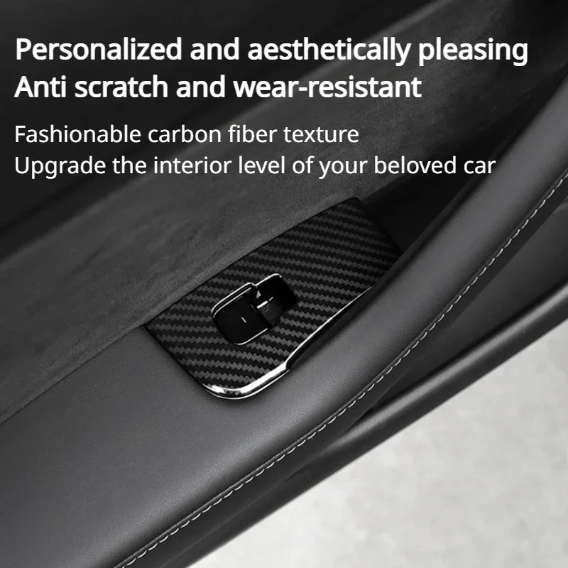 Window Lifter Switch Buttons Cover for Tesla Model Y/3/3+ Highland Trim Frame Button Stickers 2017-2024 Car Interior Accessories