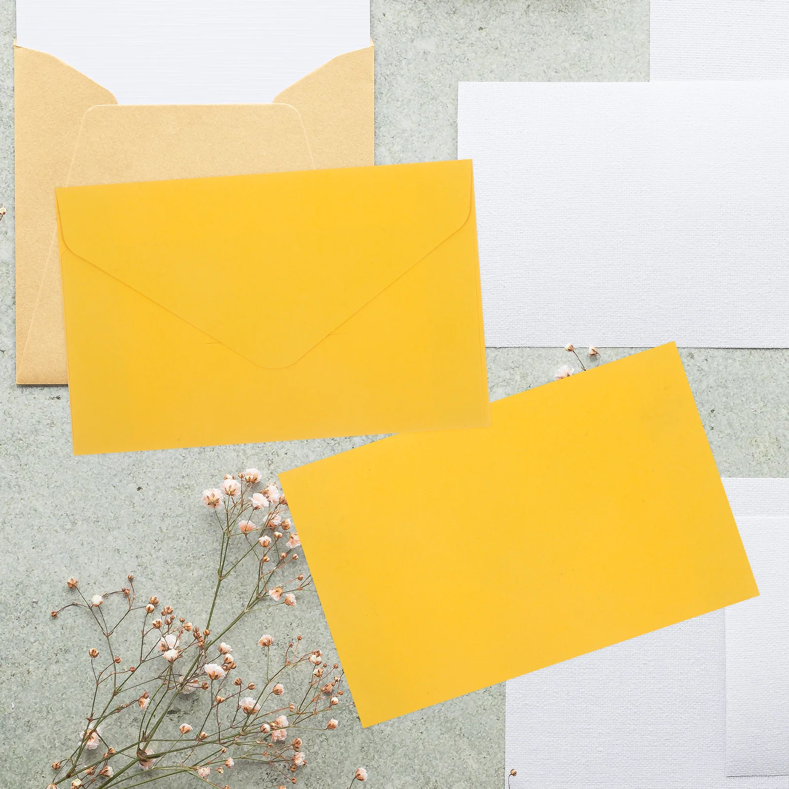 

100 Pcs Golden Mini Paper Envelopes Elegant Wedding Invitations Two Side Offset Strong Practical Birthday Party Banquet