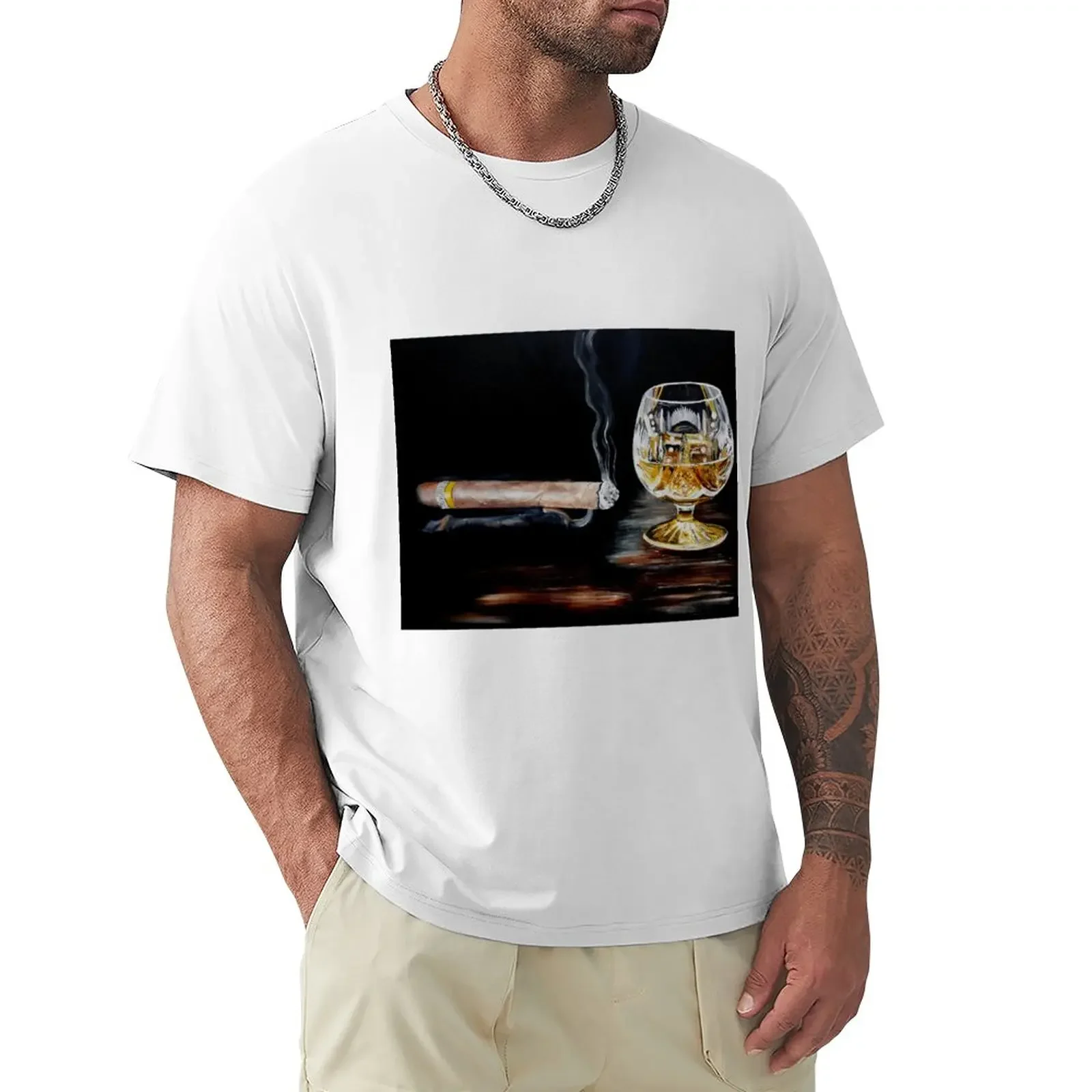 Cigar & Brandy T-Shirt blacks for a boy plain t shirts men oversizeds aesthetic clothes plus size tops men clothings