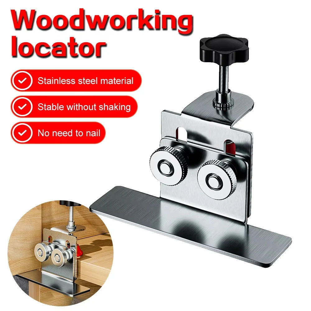 1/2pcs Cabinet Door Mounting Jig Cabinets Frame Clamp Household Hidden Door Stainless Steel Mounting Support Woodworking Tools