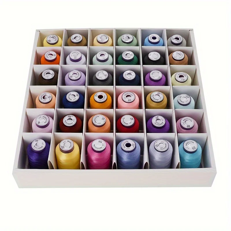 36 Colors Embroidery Machine Thread Kit 550Y for Computerized Embroidery and Decorative Sewing Polyester Thread