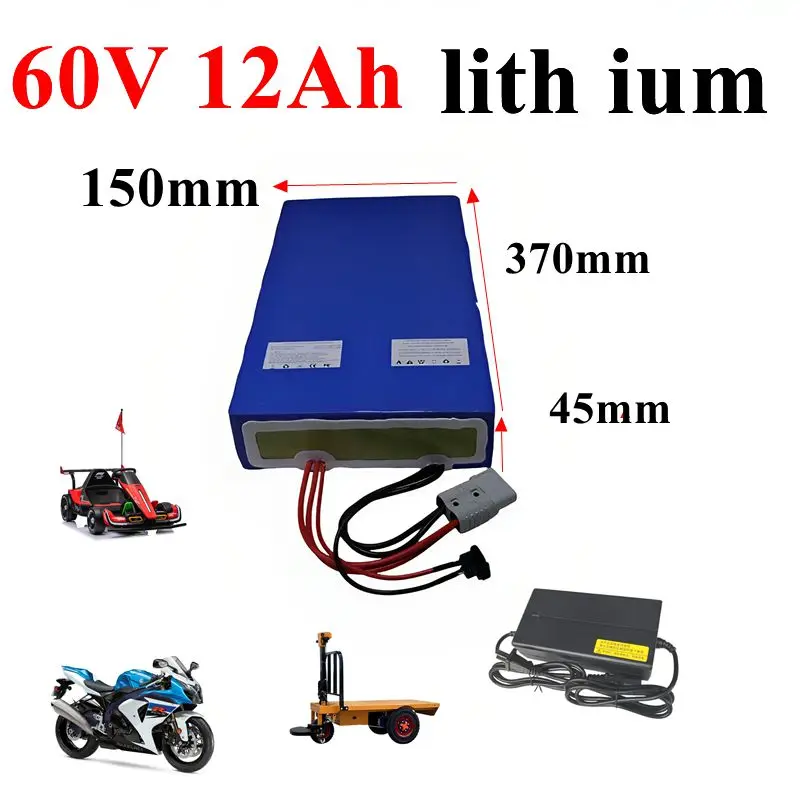 

60V 12Ah Battery pack Lithium-ion for two Wheel Foldable citycoco electric scooter 600w 900w motor Replacement + charger