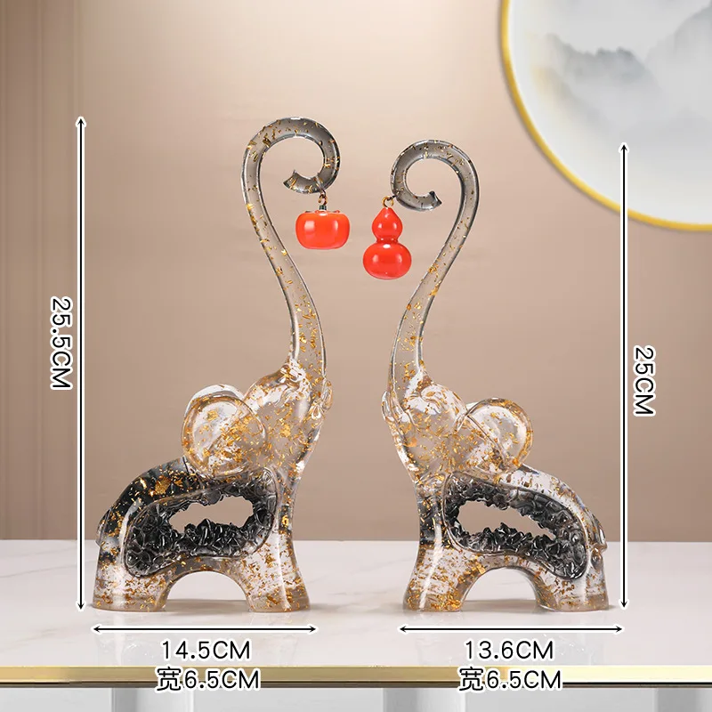 High-end Blue Elephant, Horse And Cat Statue Model Ornaments, Wine Cabinet, Bookcase And Office Desktop Decoration
