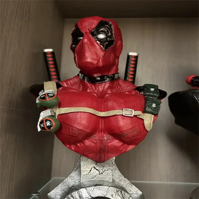 Anime Marvel The Avengers Deadpool Collectible Figure Peripherals Ornament Model Bust Resin Statue Kids Toy Xmas Special Gift