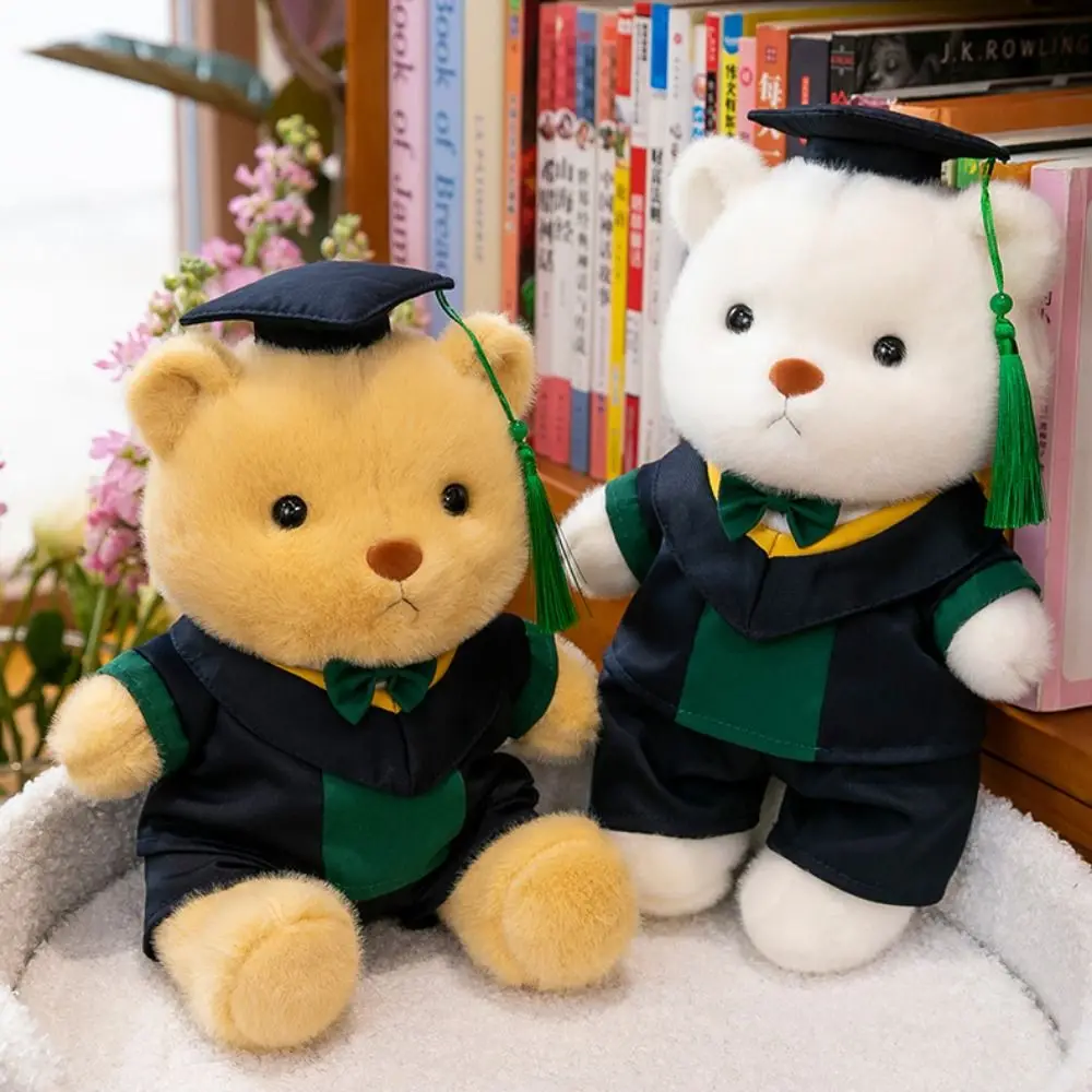 Casacos removíveis médico boné graduação urso boneca com chapéu médico uniforme doutor despedida de solteiro urso brinquedo de pelúcia boneca macia