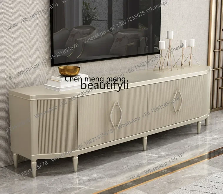 

178Light luxury TV cabinet Coffee table Combination TV cabinet Shelf American solid wood TV cabinet2936