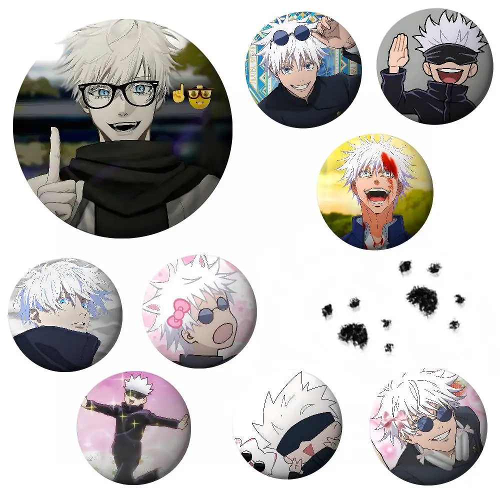 الكرتون G-Gojo Satoru شارات صفيح لينة زر دبوس بروش شارة معدنية مخصصة مجوهرات اكسسوارات قبعة حقيبة التلبيب