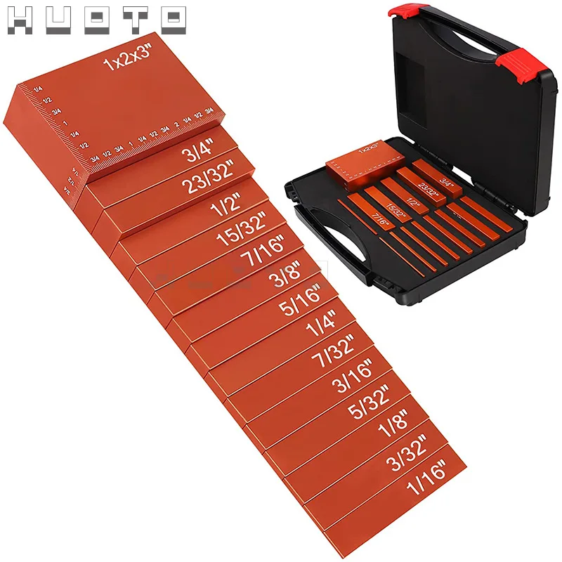 Woodworking pads measuring block height ruler gauge 15-piece set table saw measuring block aluminum alloy measuring