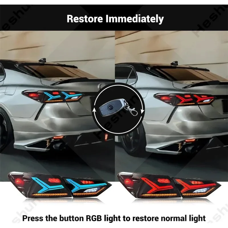 Camry-Paire de feux arrière de marqueur électronique, 8e génération, 2018-2023 RVB, LE SE XLE XSE TRD