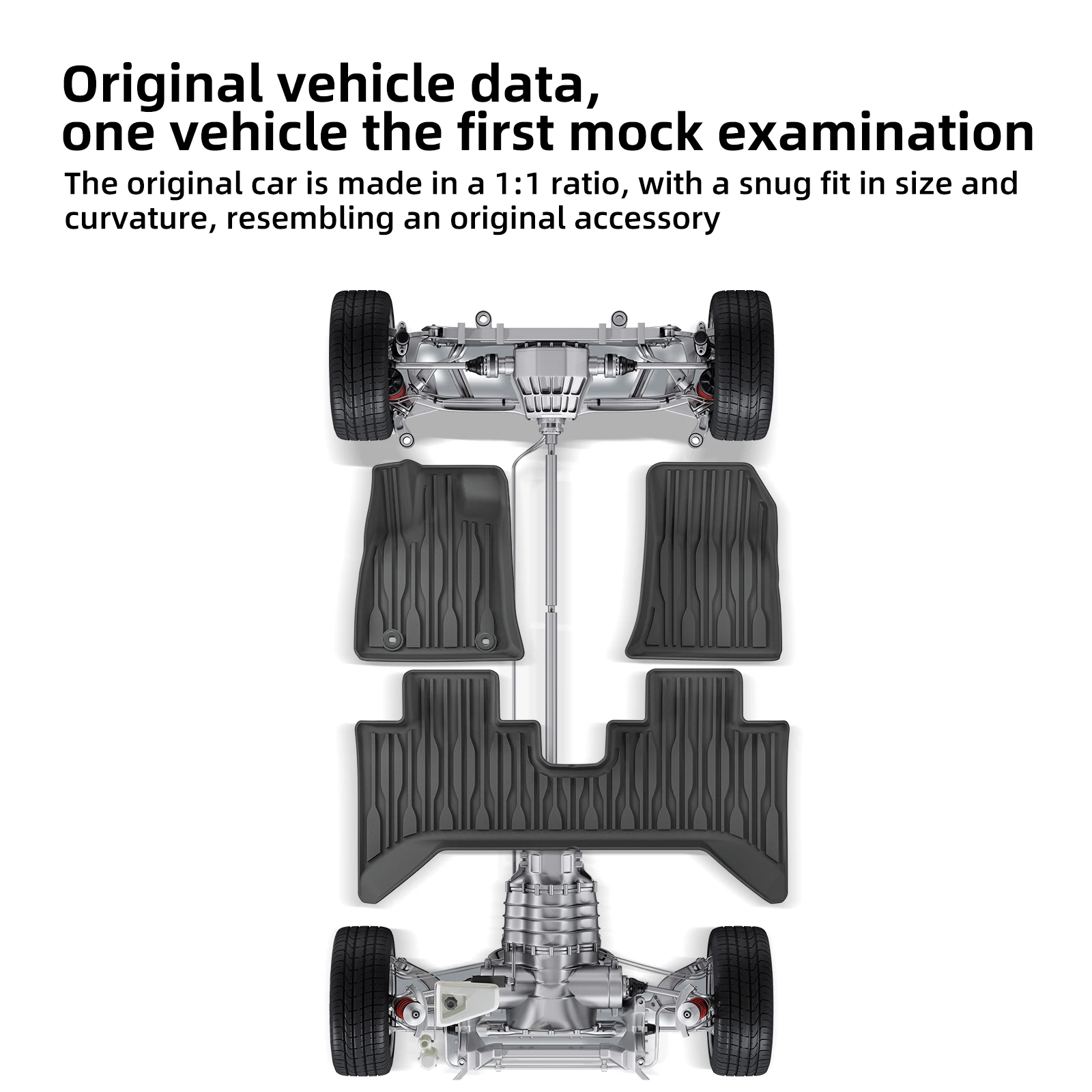LUCKEASY Left Drive for BYD SHARK 2024 2025 Car Floor Mats Cargo Liner Trunk Mat Auto Pickup Accessories TPE Waterproof Foot Pad