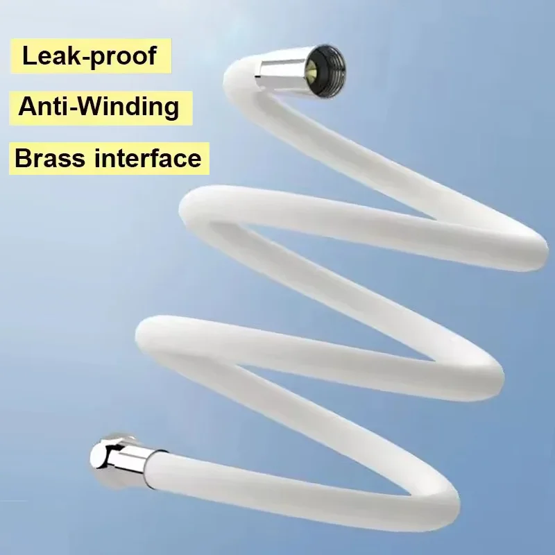 

Новый силиконовый шланг для насадки для душа 1,5/2 м, латексная мощная гибкая трубка с защитой от намотки, душевая трубка высокого давления, аксессуары для ванной комнаты